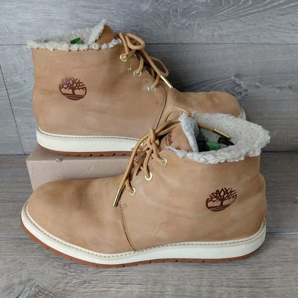 Timberland Boots Mens 11 Tan Richmond Ridge Leather Waterproof Mid Chukka Fleece